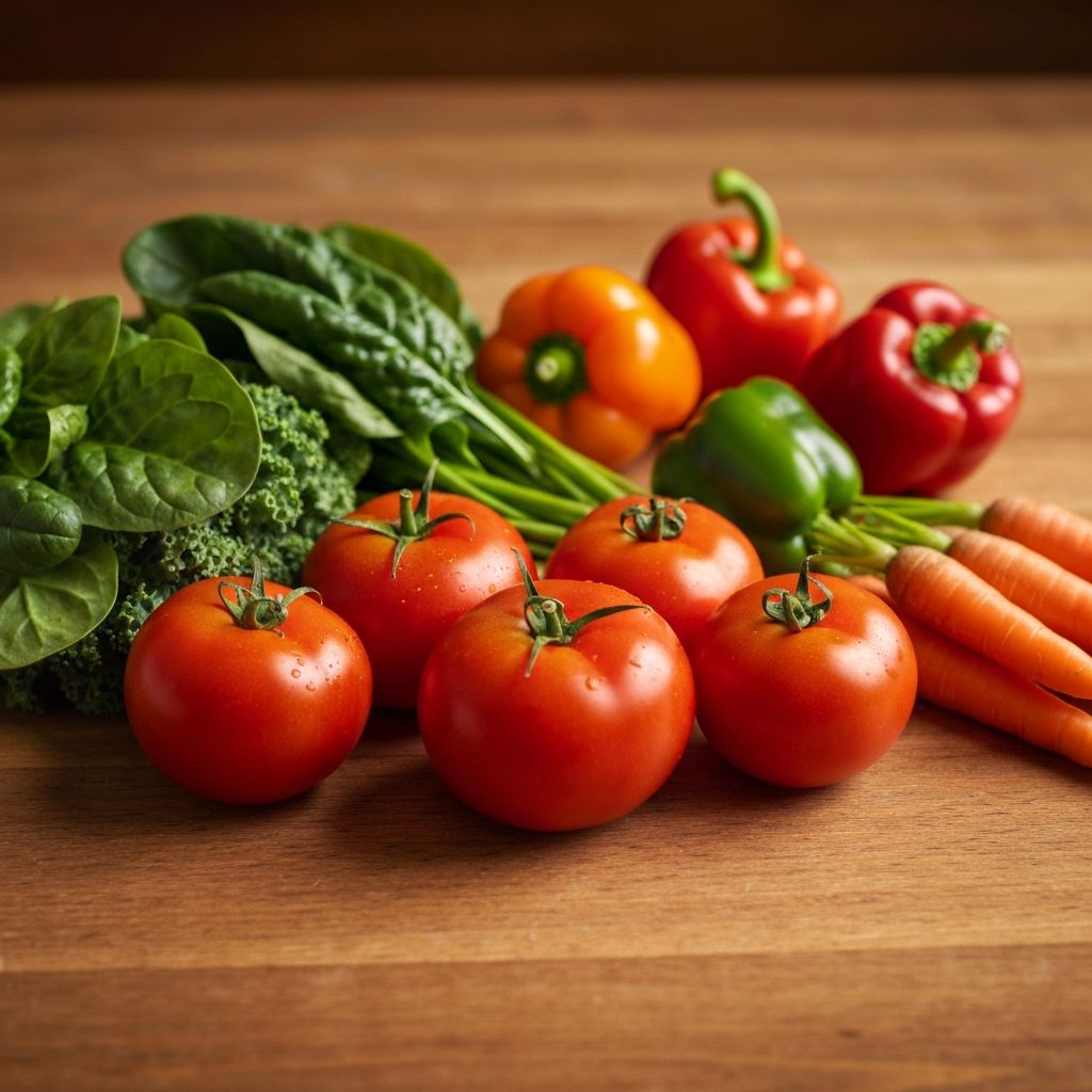 Fresh vegetables arrangement
